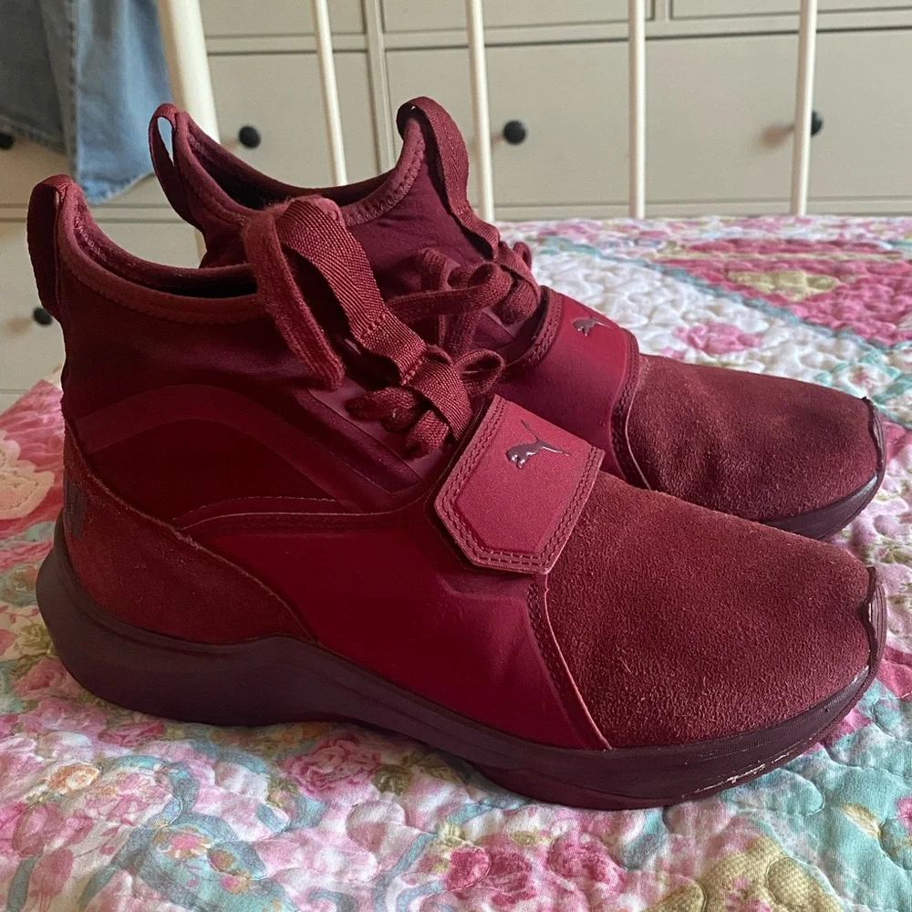 Puma burgundy Phenom Suede Sneakers - Picture 2 of 7